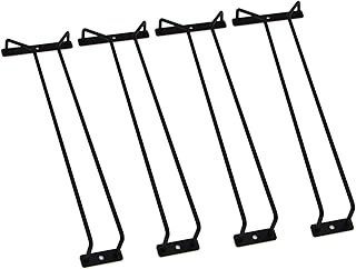 14-Inch Black Wine Glass Rack, Under Cabinet Wine Glass Holder Stainless...