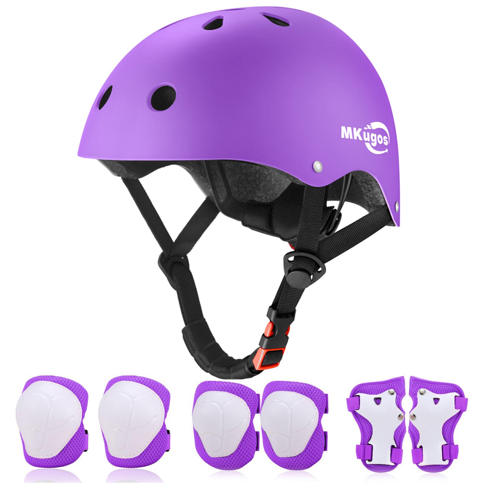 Kids Bike Helmet for Ages 2-8 Years, Adjustable Safety Toddler Helmet with Protective Gear Set, Skateboard Scooter Helmets with Knee Elbow Pads Wrist Guards