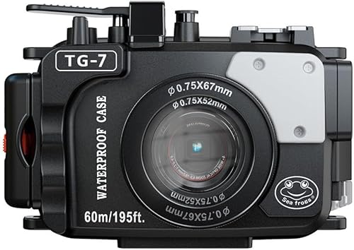 Miniatura 3 de SeaFrogs Tough TG7 196.9 ft195 pies Cámara submarina profesional Buceo Caso impermeable para Om System tg7 Olympus Tough TG-7 tg7 - Negro