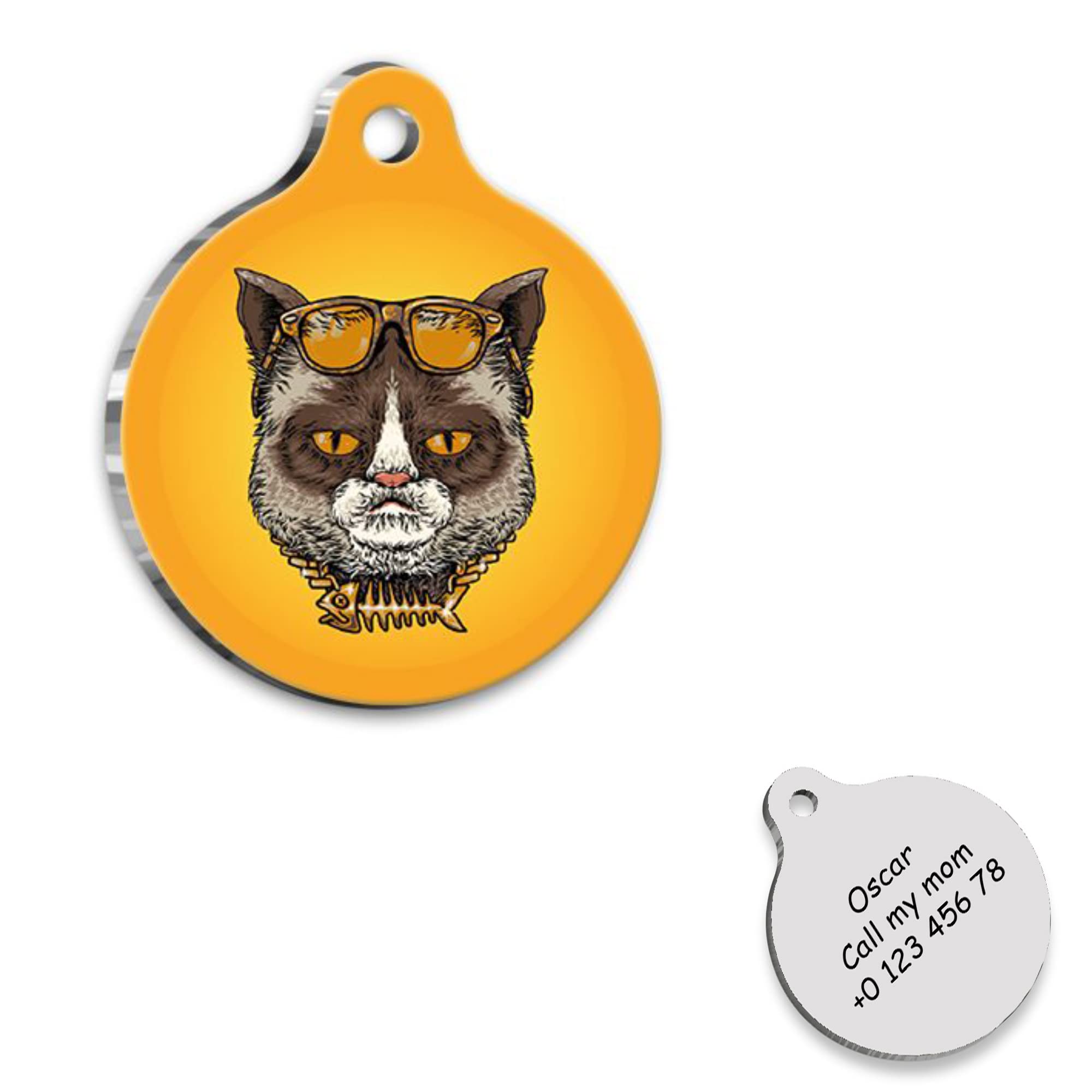 Cat id Tag Heart - Cat Personalized Dog Tag - Cat Custom Name Tag - Customized Pet Tags - Cat Name id Tag for Dog - Cat Name Tag