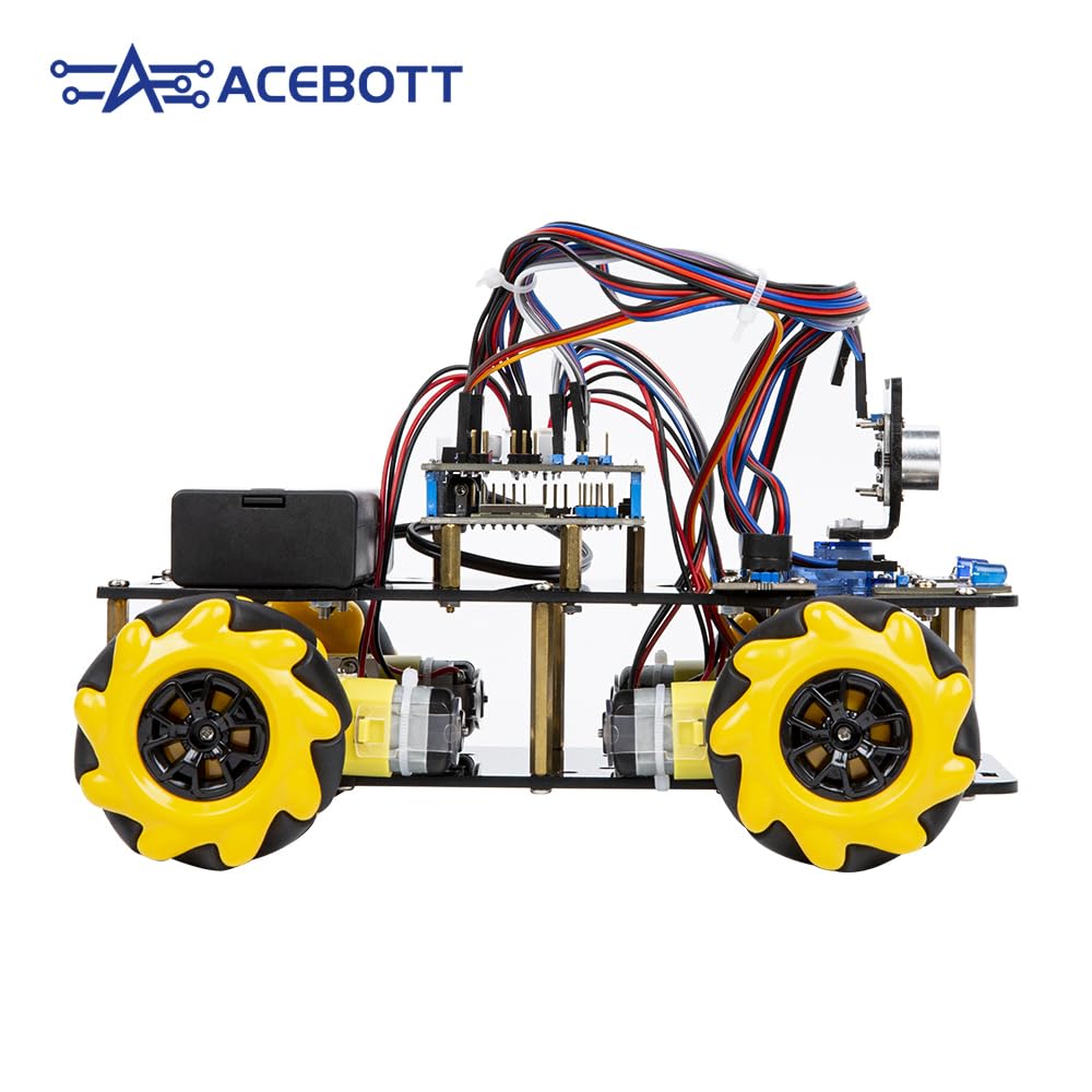ACEBOTT STEM Roboterauto-Starterkit, Mecanum-Radkamera mit ESP32-Controller-Board | Unterstützt Arduino-, ACECode- und Python-Programmierung | Für Mint-Bildung zu Hause und in der Grundschule