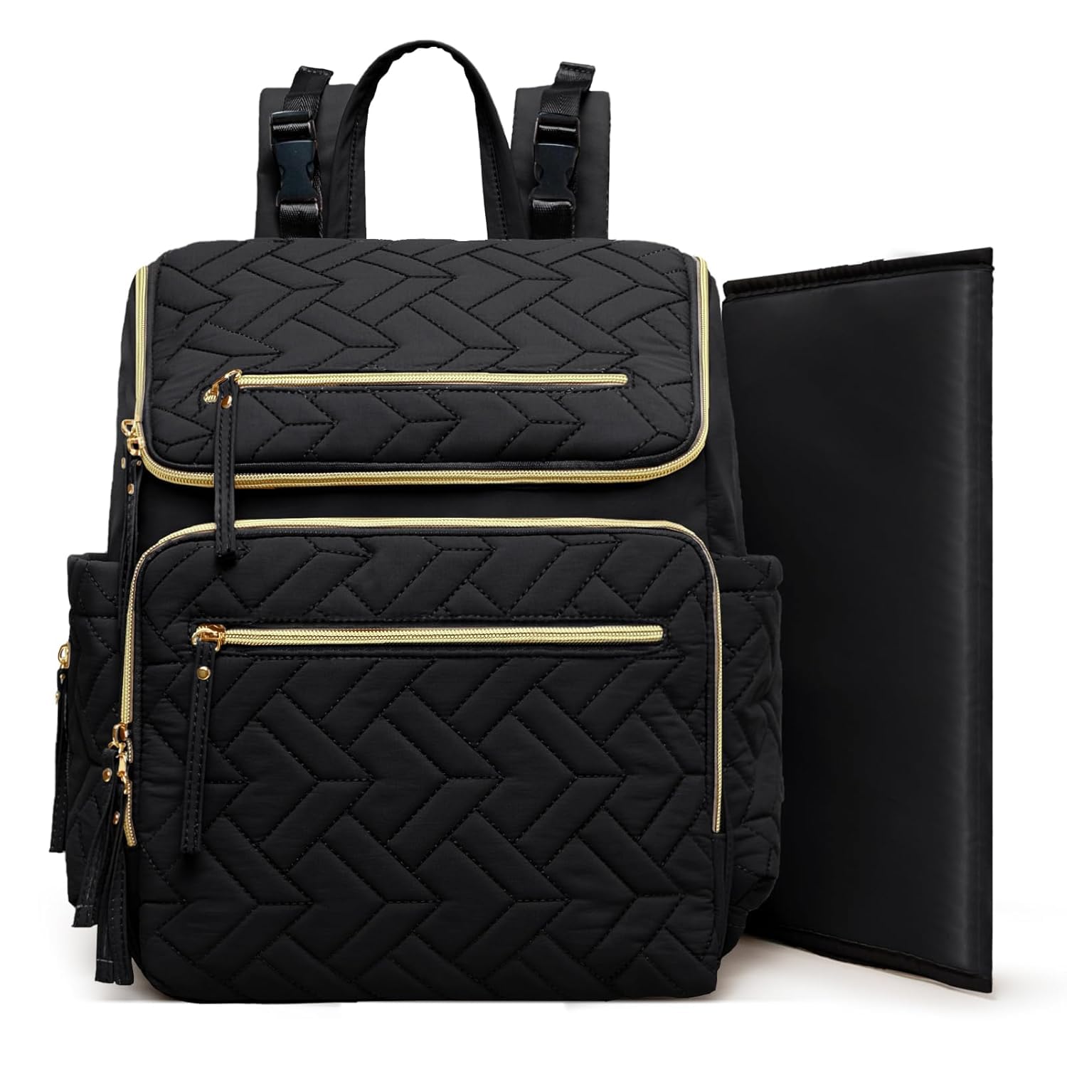 MISS FONG Premium Changing Backpack Black