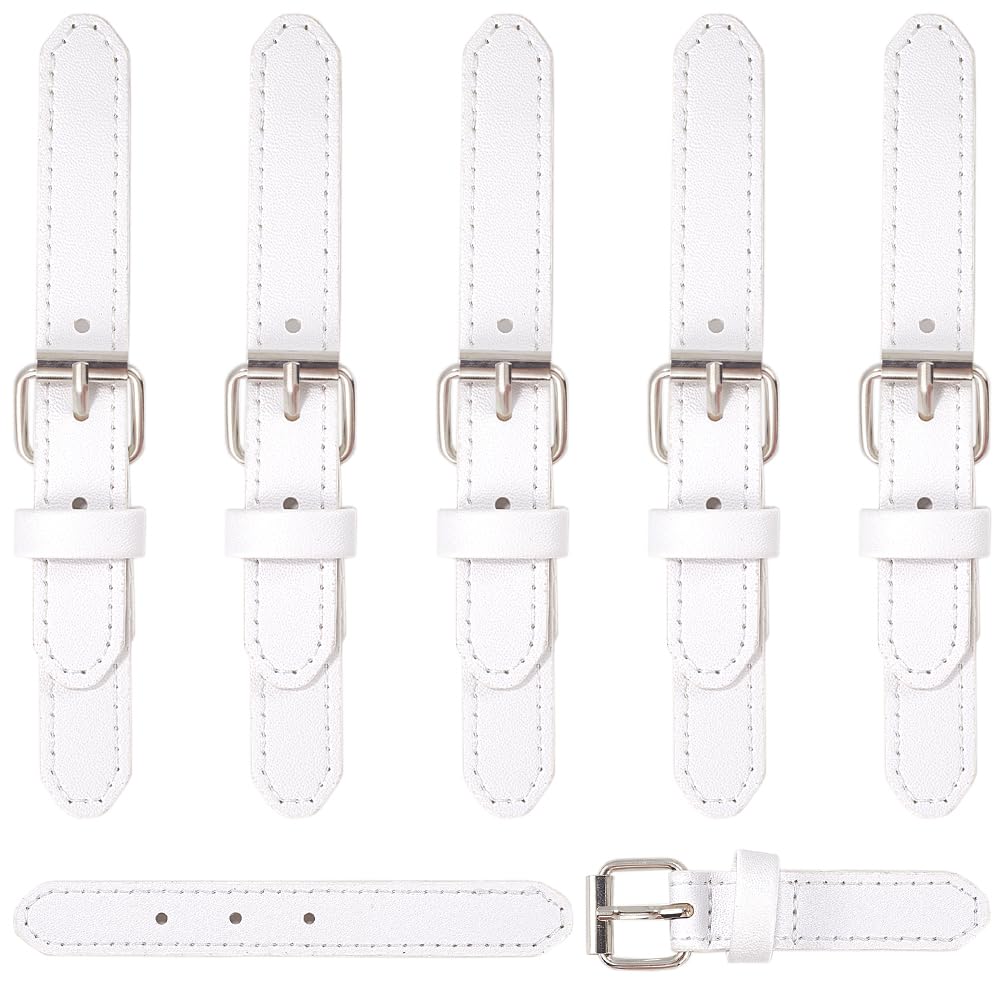 GORGECRAFT 6 sets PU leer metalen jasknopen met kliksluiting witte naaibare grote jasgesp Riemvervangingsclips bevestigingen voor mantel Duffle Jas Naaien Kleding Accessoires DIY Handwerk