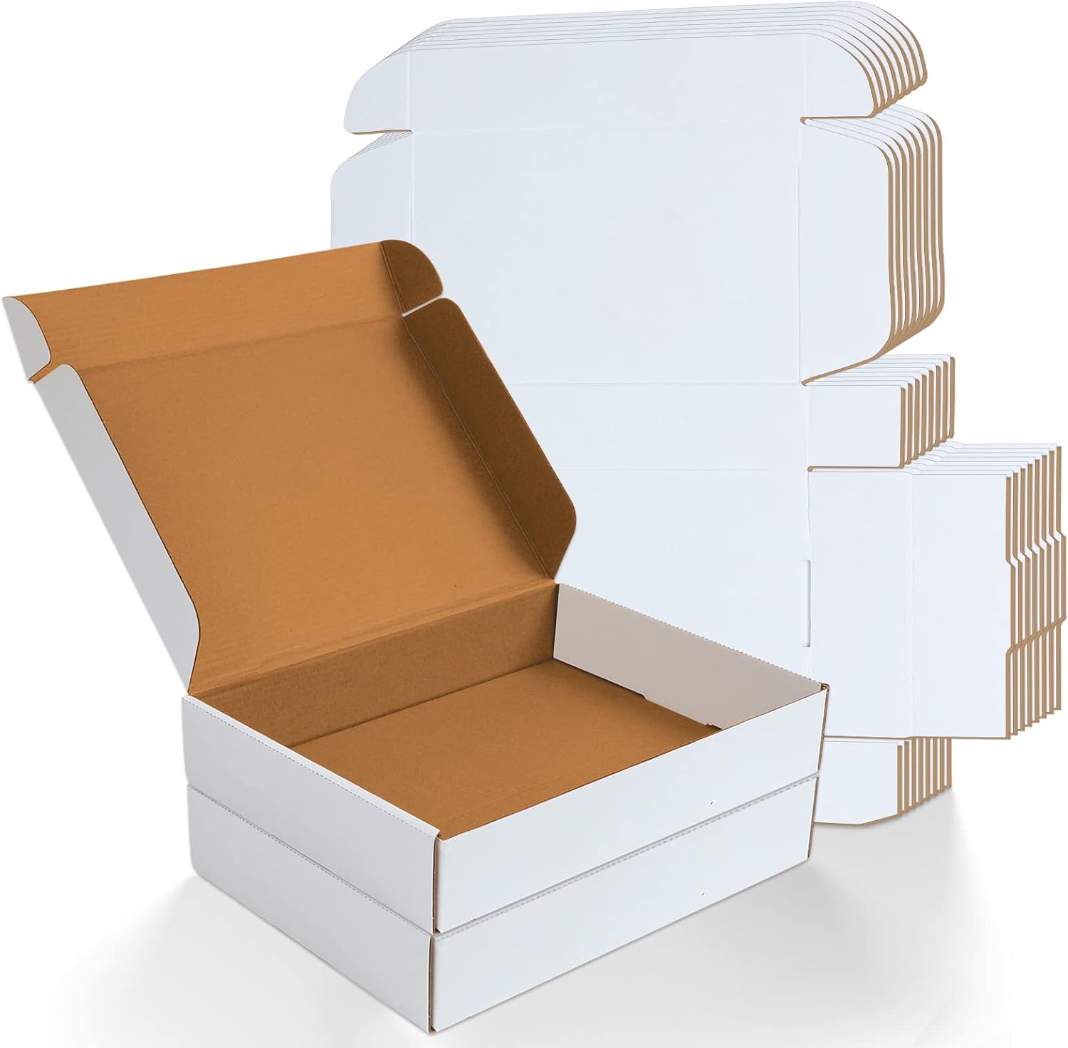 Shipping Boxes 11x8x2, HERKKA 25 PACK White Corrugated