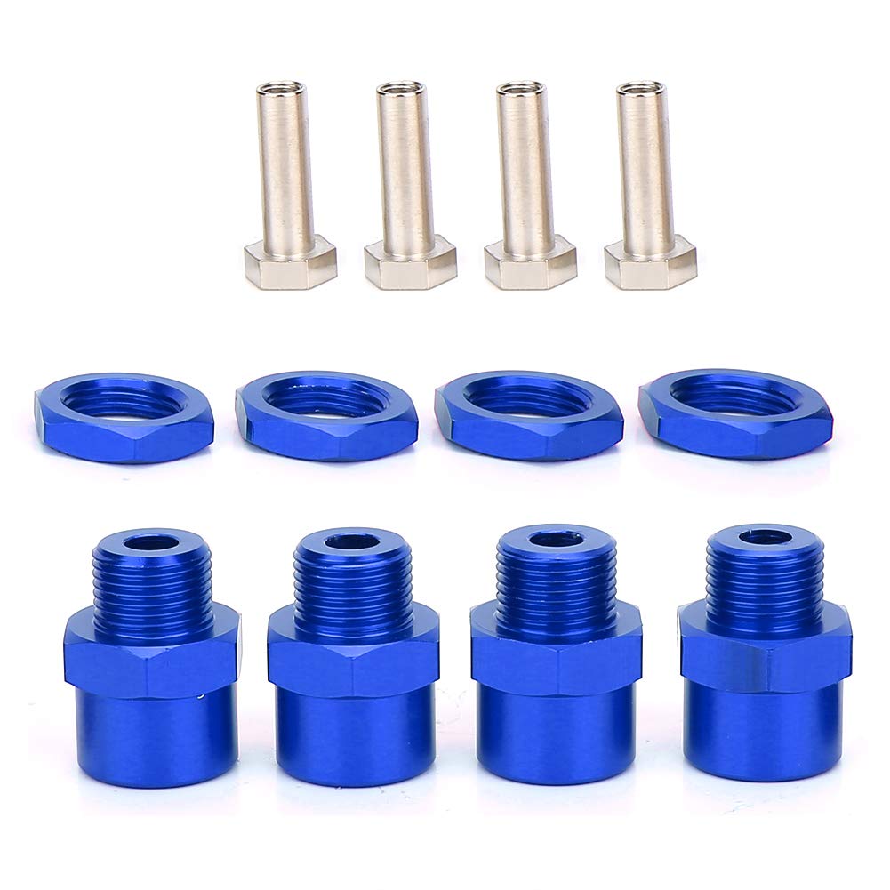 CHICIRIS RC Car Hex Adapter, 12mm-17mm Hex Adapter 3 Colors Wheel Hex Adapter Stable High Compatibility HSP 94123 for Sakura D4 (Blue)