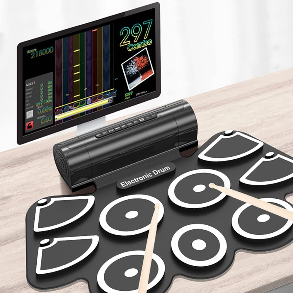 NEWFUN Elektronisch drumstel, e-drum, roll-up drum oefenpad met 7