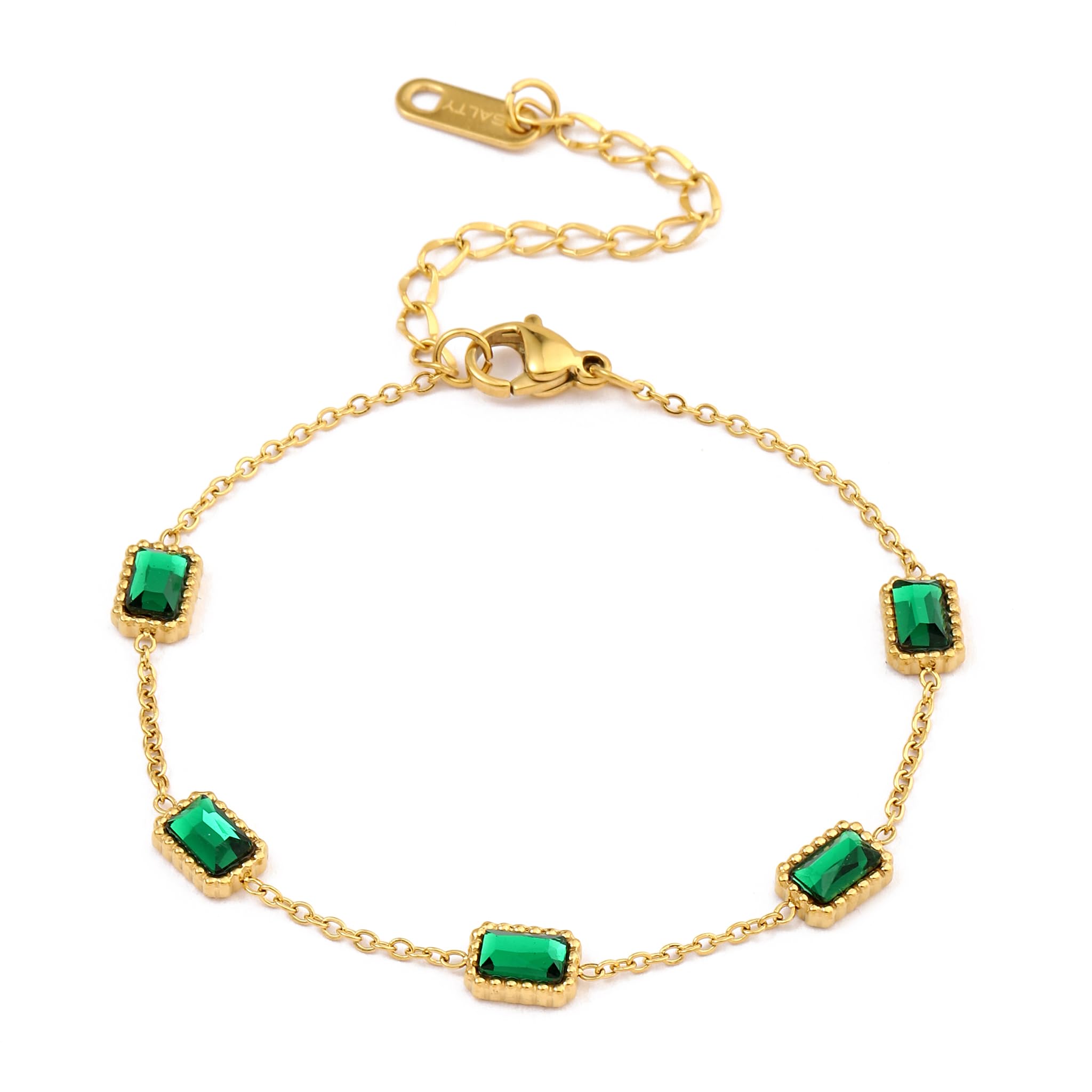 Salty Tales of Emerald Gem Wrist Bracelet for Women | Hand Band for Girls | Fancy & Stylish Womens Accessories | Aesthetic Jewellery | Bracelets for Woman, Girlfriend & Wife | Gift for Diwali, Anniversary, Engagement, Birthday & Everyday Wear (B0DCNZ6BYX) Amazon Price History, Amazon Price Tracker