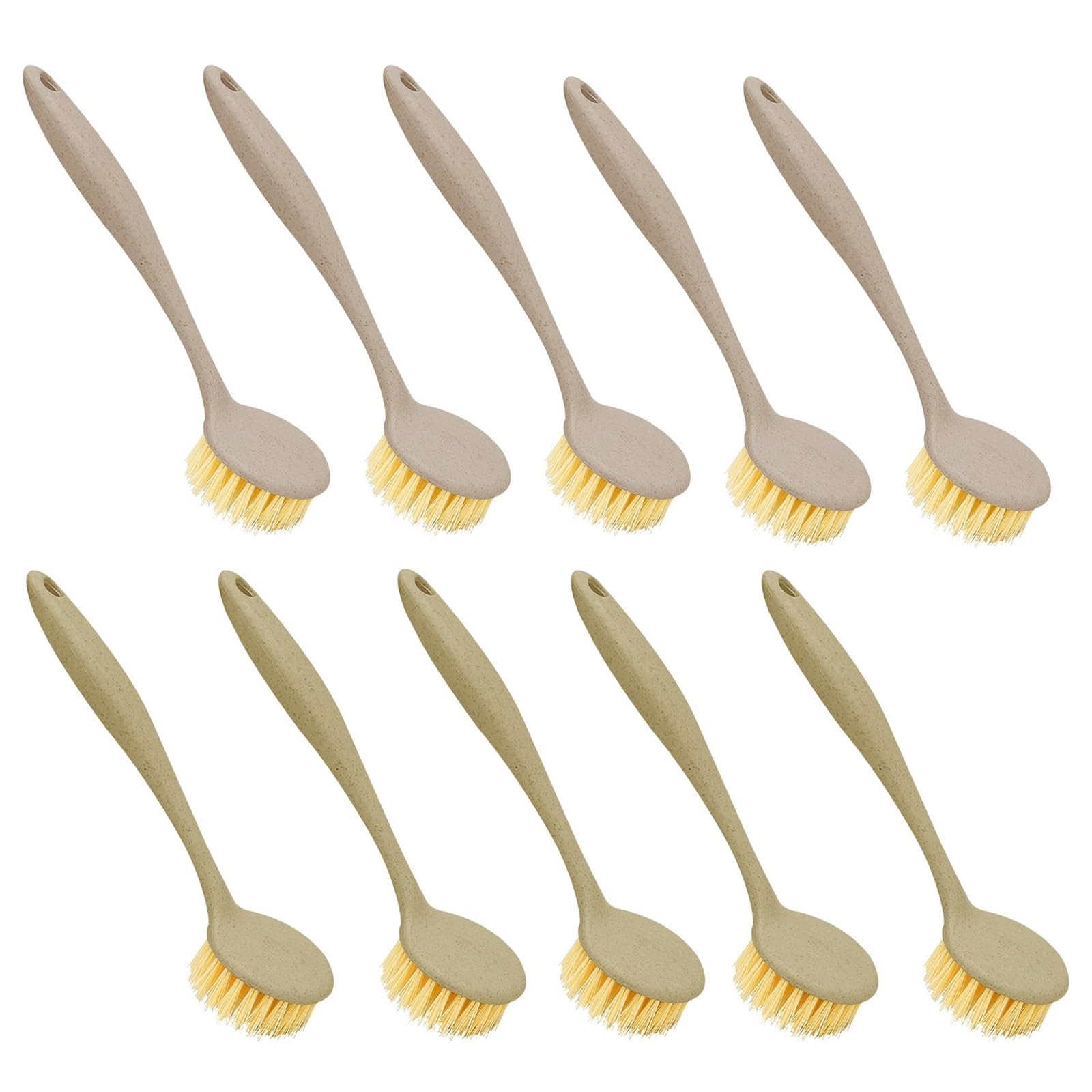 Pot Brush 1/3/10pcs Long Handle, Compact Kitchen Cleaning, Dishwashing, Cookware (mixed Colors) for Dishes, Pots(10pcs Random color)