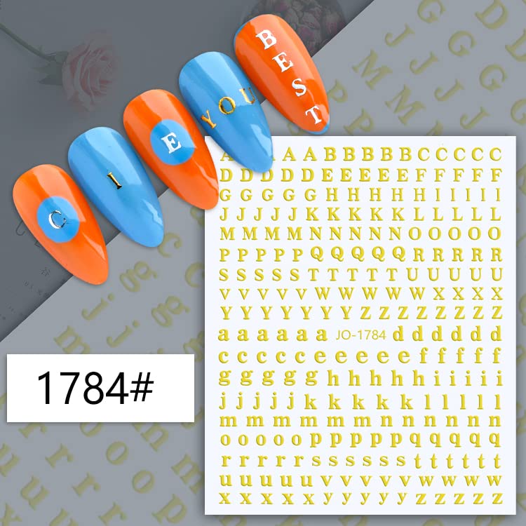 Amazon | LANODO 12枚 ネイルシール アルファベット 3D 英字 英語 (12