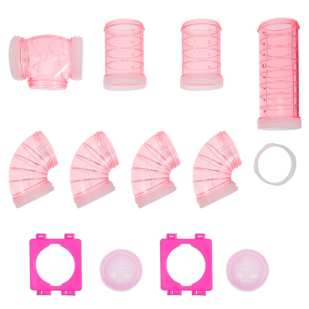 Rosa Hamster Rohr Verbindung Set Gebogene Rohr Haustier Käfig Tunnel DIY Sortierte Hamster Käfig Spielzeug Spaß Tunnel für Kleine Tiere Ratte Syrischen Gerbil