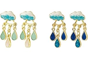 Raindrop & Rainy Cloud Stud Earrings