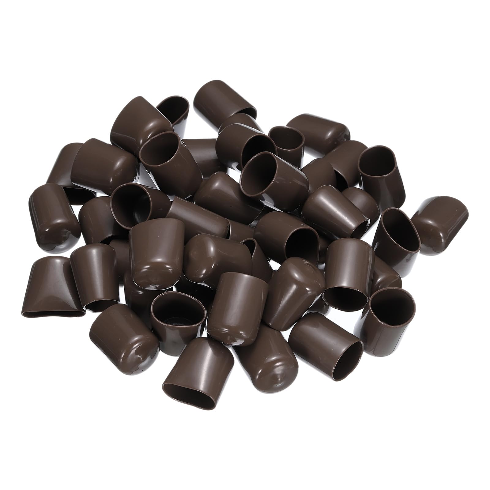 uxcell 100pcs Rubber End Caps 19mm ID Vinyl Round Tube Bolt Cap Cover Screw Thread Protectors Brown