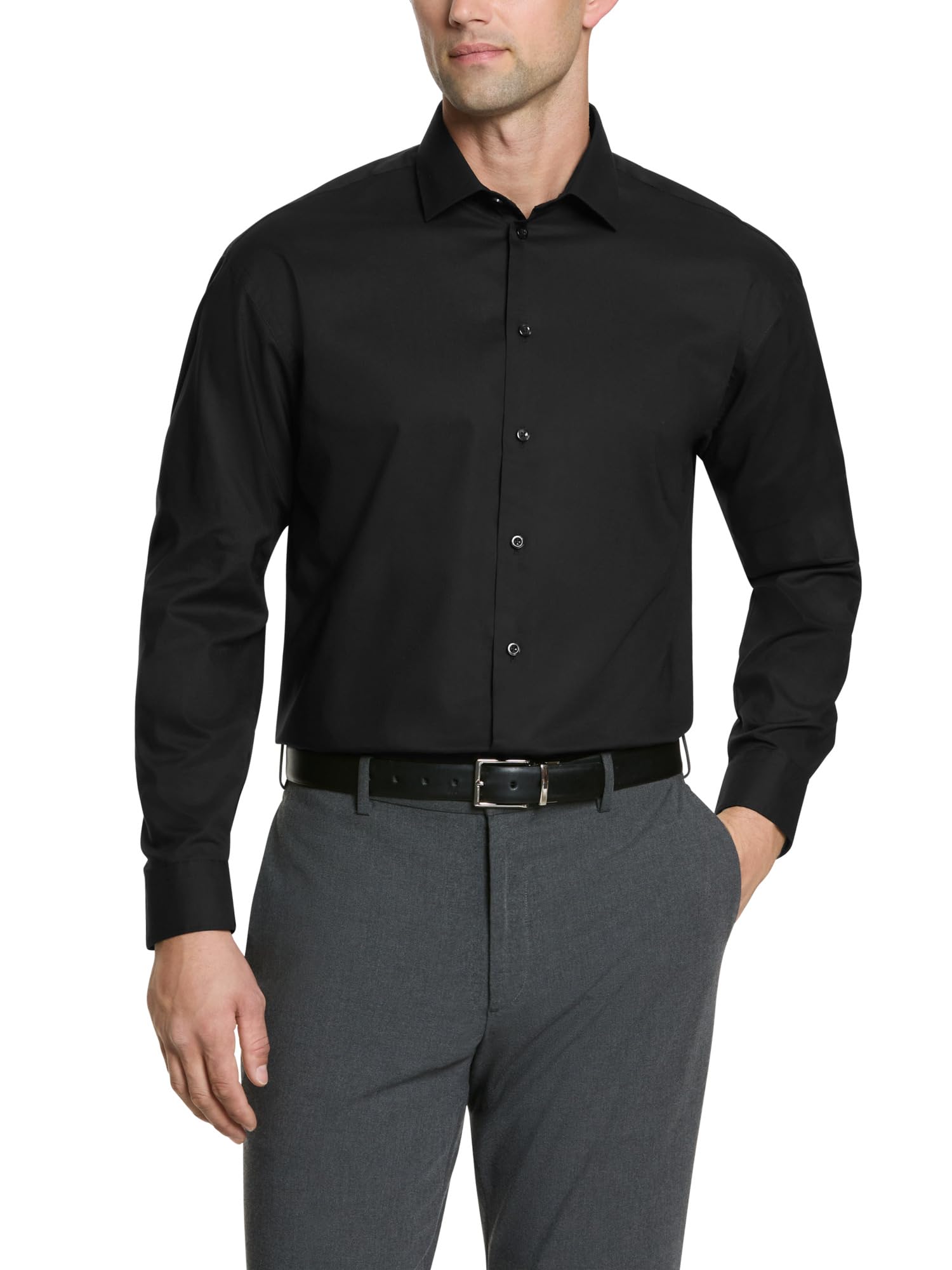 Mens Dress Shirt Regular Fit Solid