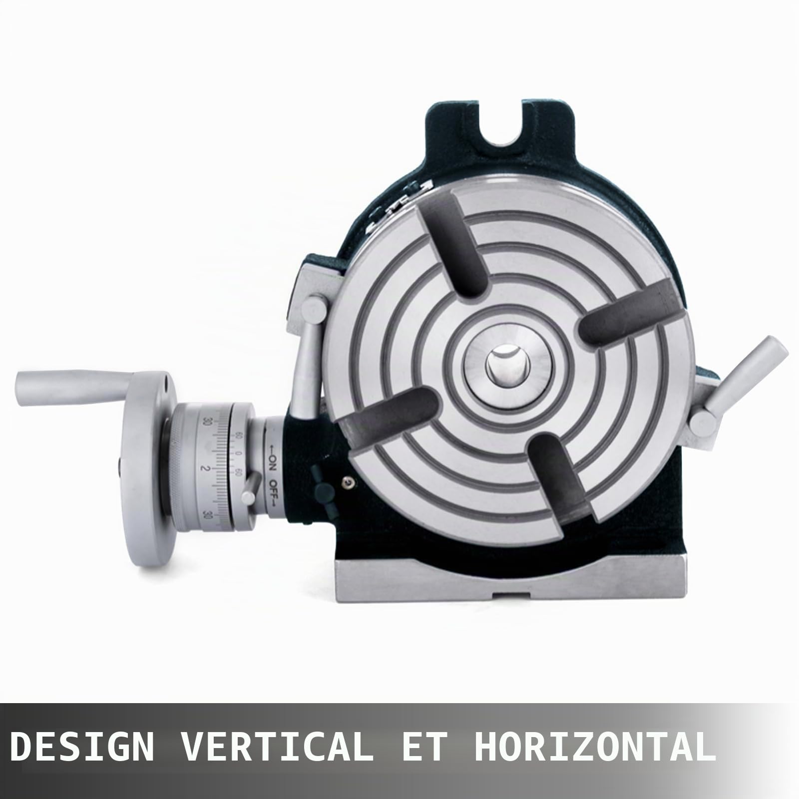 VEVOR Tête de séparation, tête d'indexation verticale horizontale à 4 fentes de 5,9 po/150 mm, ensemble semi-universel de fraisage HT200 avec cadran de réinitialisation d'échelle de précision et