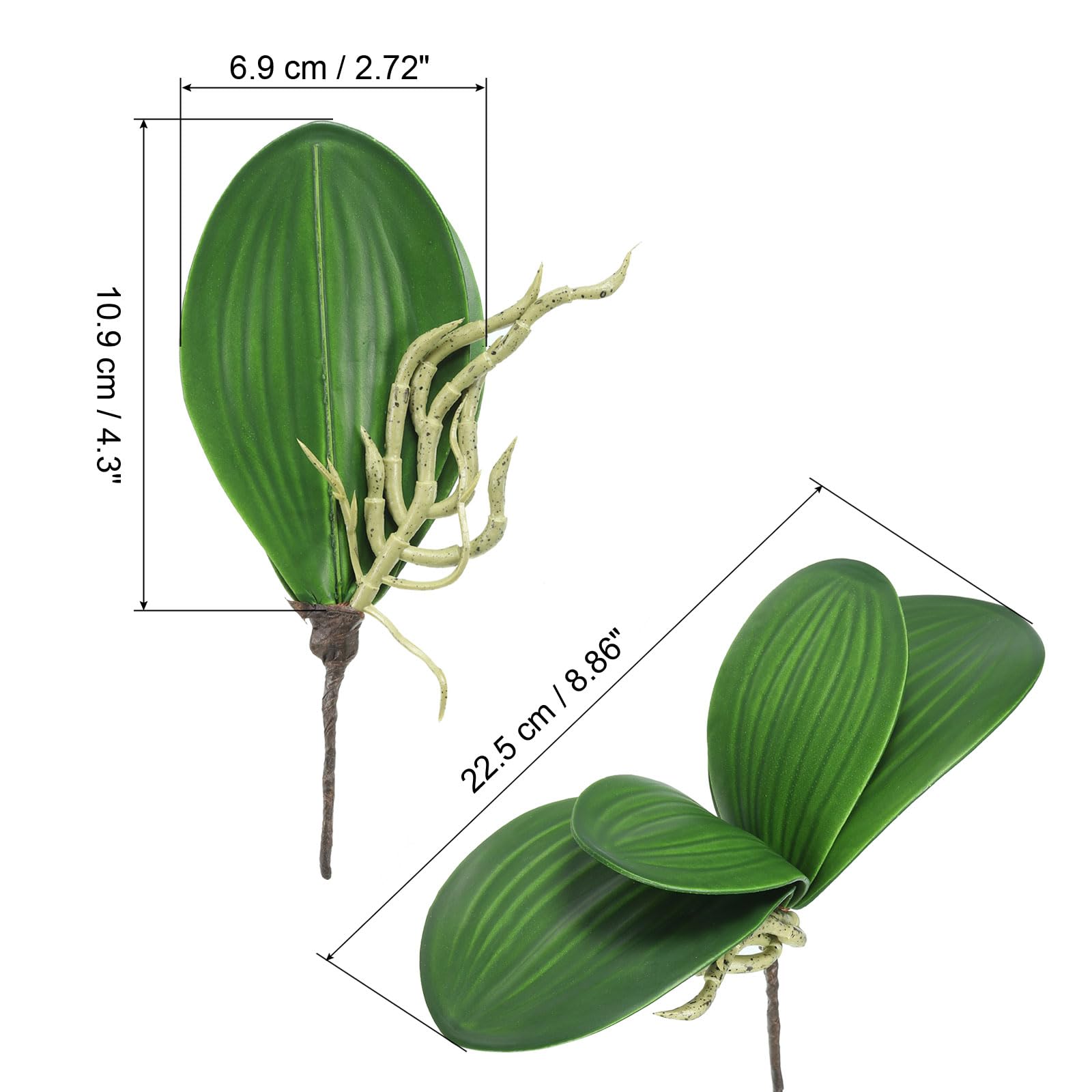 PATIKIL Faux Orchid Leaves 4.3 Inch - Image 2