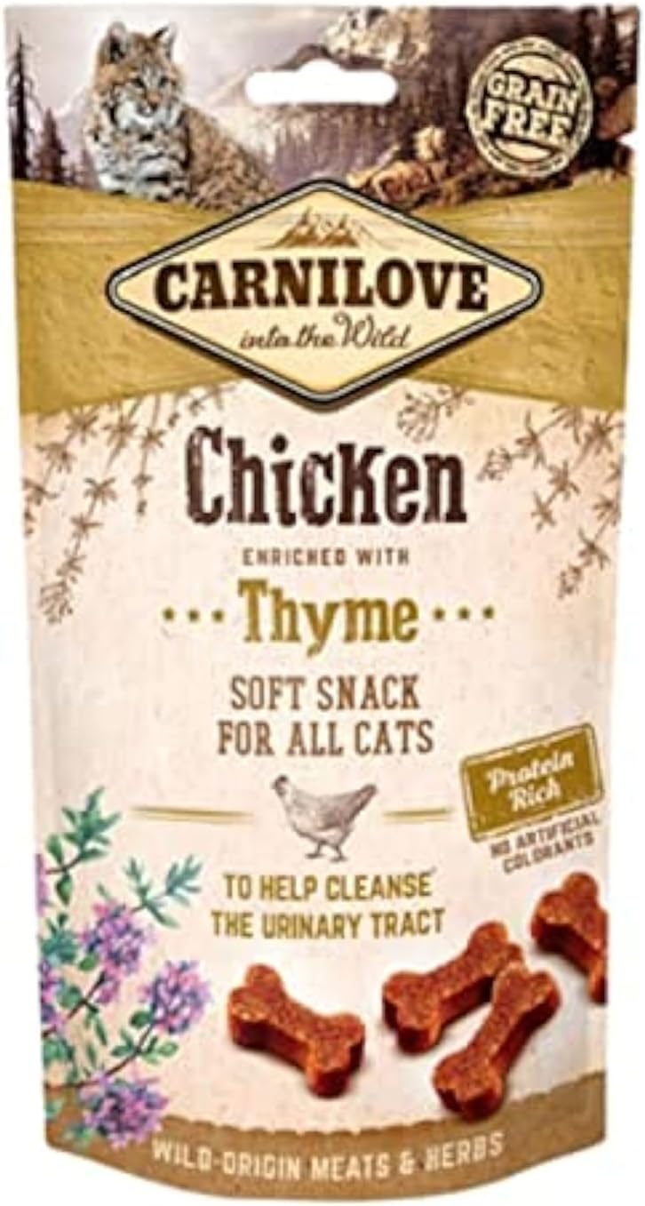 Carnilove Semi-Moist Snack Chicken & Thyme Cat Treats 50G - Pack of 32 x 1.6g - Total: 50g
