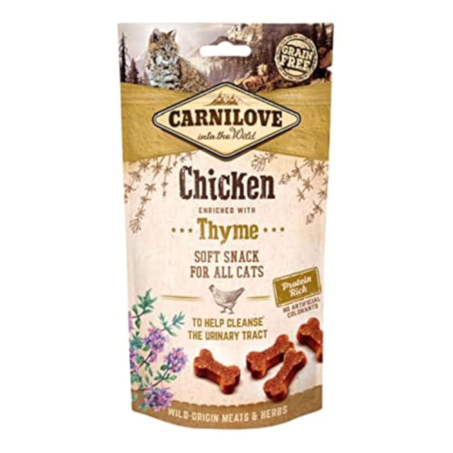 CarniloveCarnilove Semi-Moist Snack Chicken & Thyme Cat Treats 50G - Pack of 32 x 1.6g - Total: 50g