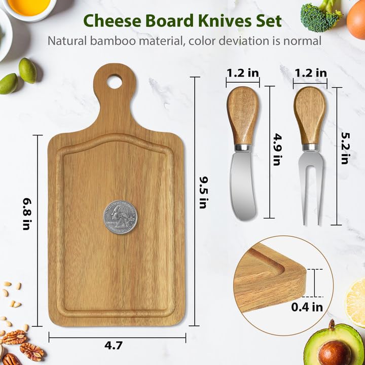 Set mini tabla de queso con cuchillos y caja regalo miniatura 2