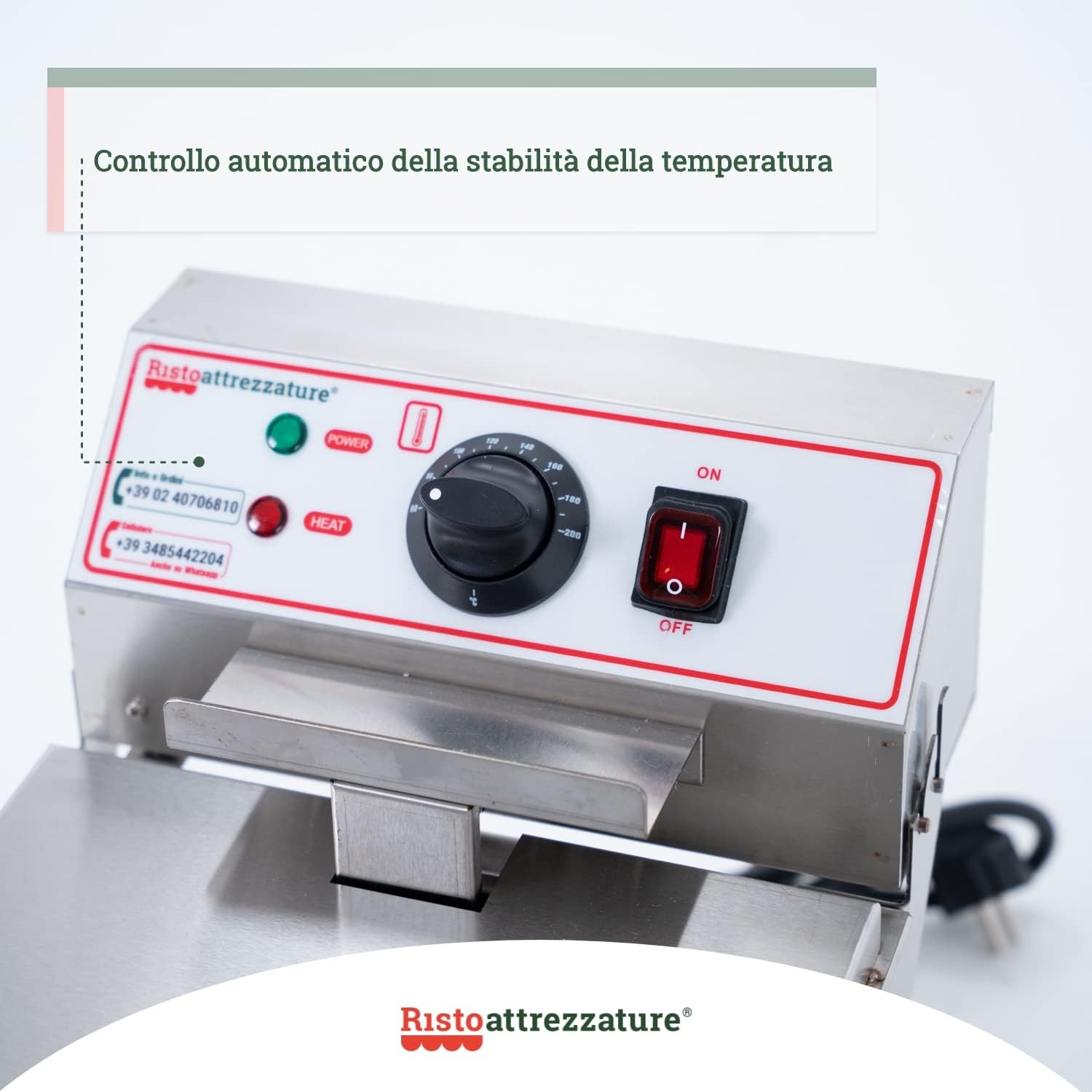 Friggitrice Elettrica Singola Vasca, Professionale in Acciaio Inox - 10 Litri, Capacità Olio 6 Litri Friggitrice Elettrica Singola Vasca, Professionale in Acciaio Inox - 10 Litri, Capacità Olio 6 Litri