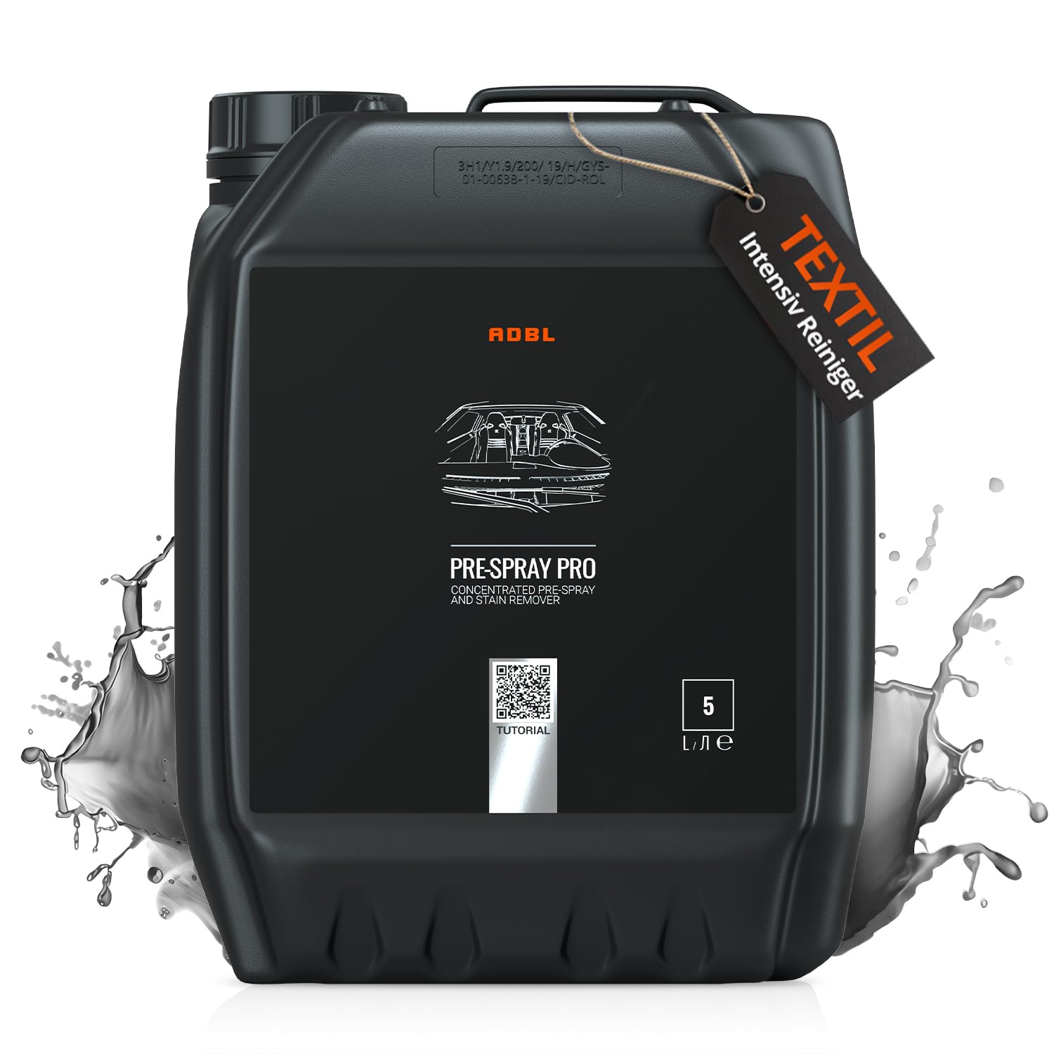 ADBL Pre Spray PRO (5L) - Hochkonzentrierter Vorreiniger und Fleckenentferner für Polster und Teppiche - Löst hartnäckige Verschmutzungen in Rekordzeit - Ideal für professionelle Anwendungen