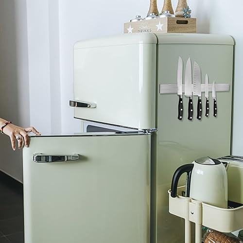 Miniatura 6 de Enkrio - Soporte magnético para cuchillos para refrigerador de 24 pulgadas, tira magnética para cuchillos de acero inoxidable para refrigerador,