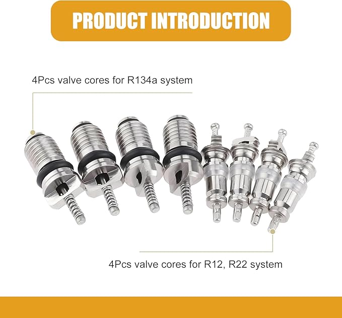 Kit de 16 Válvulas de AC R12 R134a con Tapas y Herramienta miniatura 6