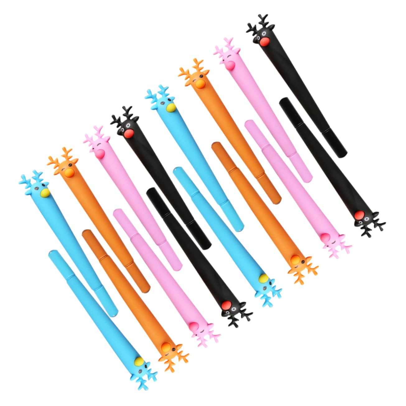 DOITOOL 32 Piezas Bolígrafos de Tinta Azul con Diseño de Bolígrafos de Bola para Estudiantes y Oficina Colores Negro Marrón Azul y Rosa Paquete de Regalo