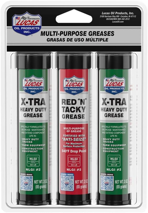 Lucas Oil 10315 Multi-Purpose Grease Combo Pack - 1 Red N Tacky 3 Ounce, 2 X-Tra HD 3 Ounce (Pack of 10)