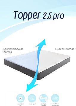 Topper 2.5 Pro - Adaptive Visco Mattress Pad with Refreshing Cold and Lyocell Case - Memory Foam (90x190)