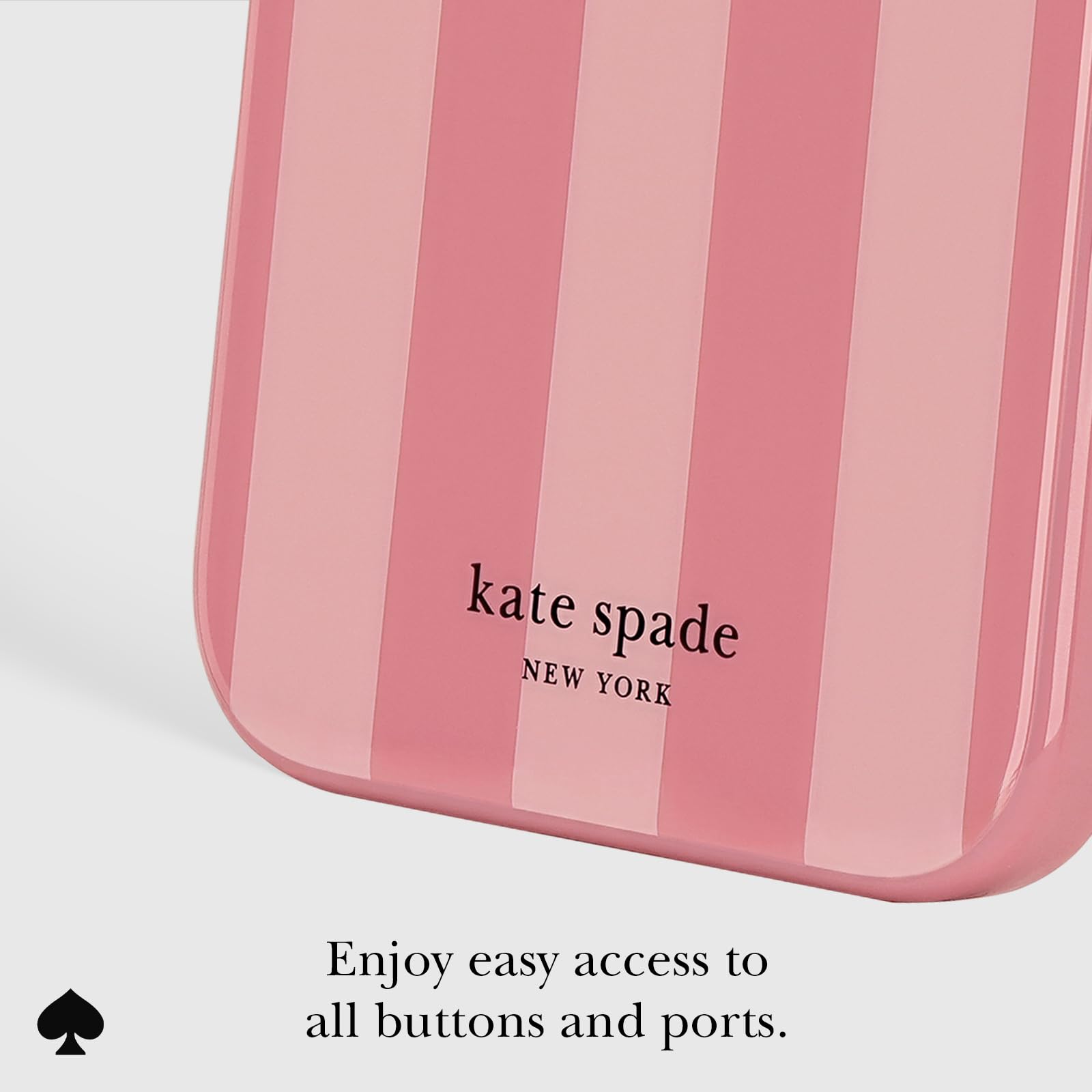 Kate Spade New York Etui na iPhone'a 17 Pro Max – kompatybilne z MagSafe – designerskie etui na telefon – w paski różowe koralowy