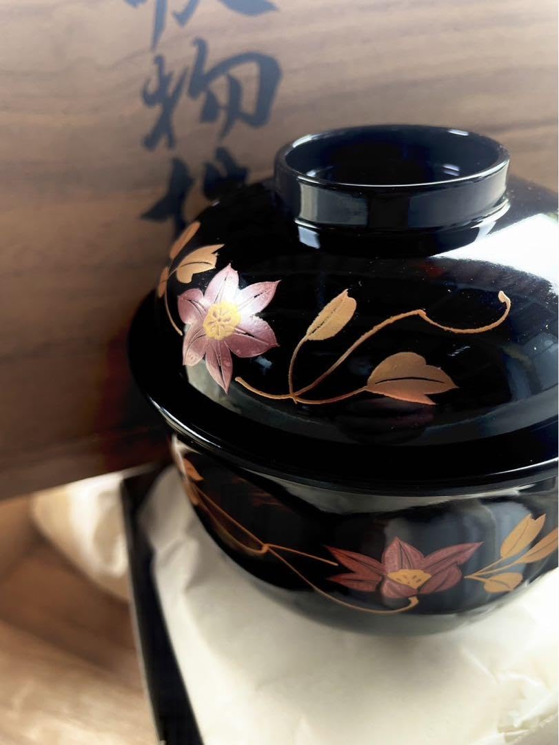 吸い物椀 漆塗り 会津塗 竹峰 漆器 5客 A1162-2/会津塗/竹