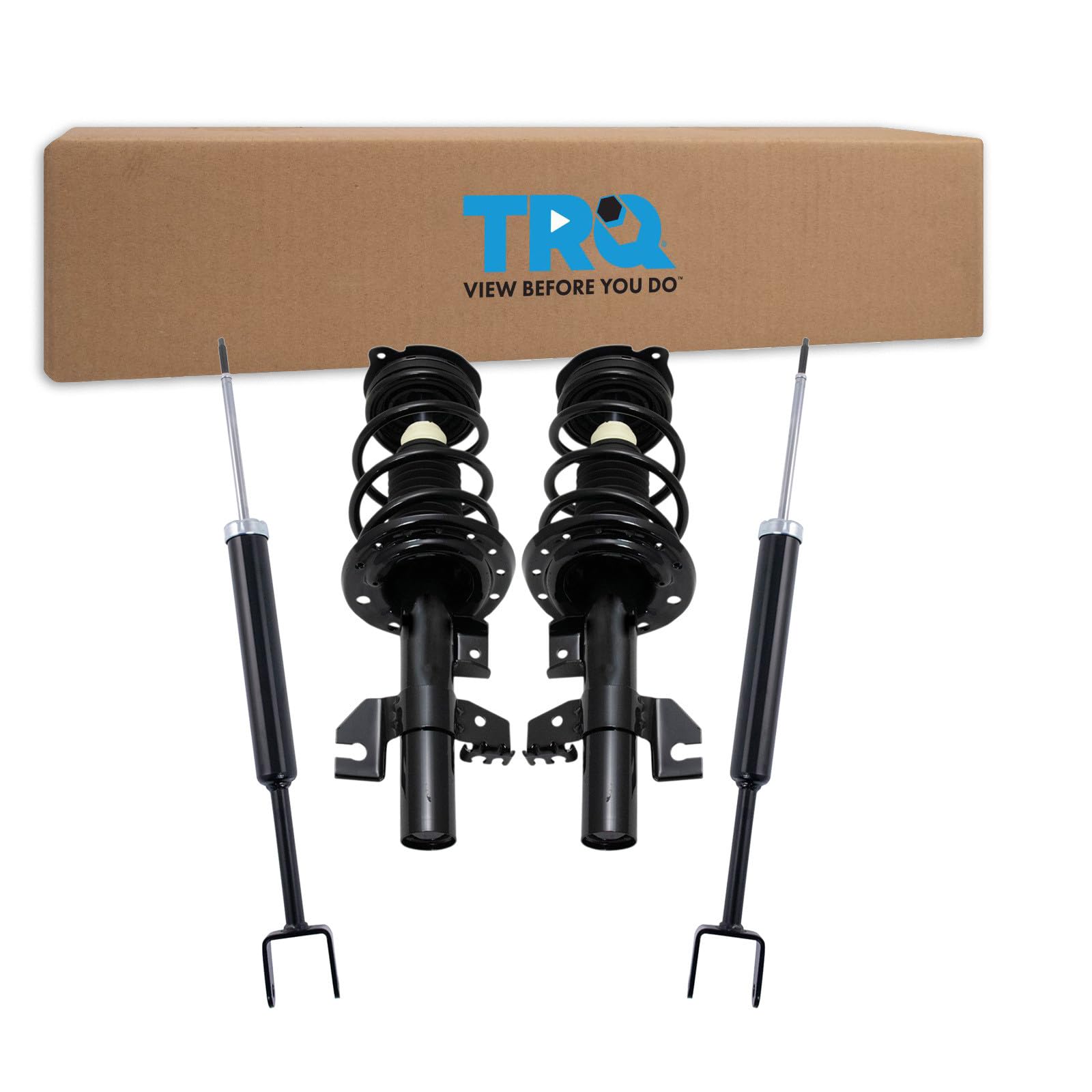 TRQ Front and Rear Strut &amp; Coil Spring Assembly Set Driver &amp; Passenger Sides Compatible with 13-16 Dodge Dart
