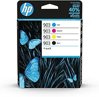 HP 6ZC73AE 903 Original Ink Cartridges, Black/Cyan/Magenta/Yellow, Multipack, 4 Count (Pack of 1)