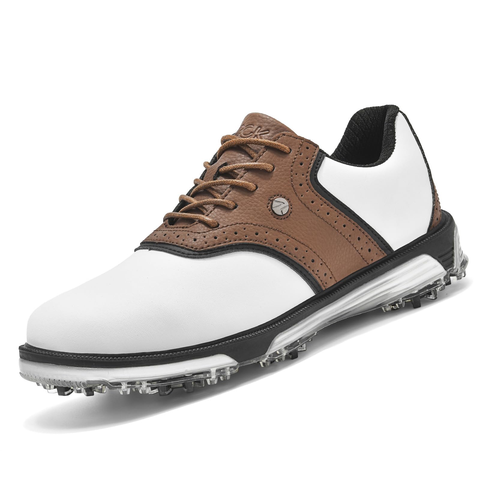 Golf Shoes Mens Waterproof Spikeless Classic Professional Stability Golf Training Shoes, brown, 12.5 UK-image-9