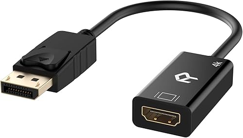 Rankie Adaptador DisplayPort DP a HDMI convertidor listo de resoluciĂłn 4K con audio negro Rankie Adaptador DisplayPort DP a HDMI convertidor listo de resoluciĂłn 4K con audio negro