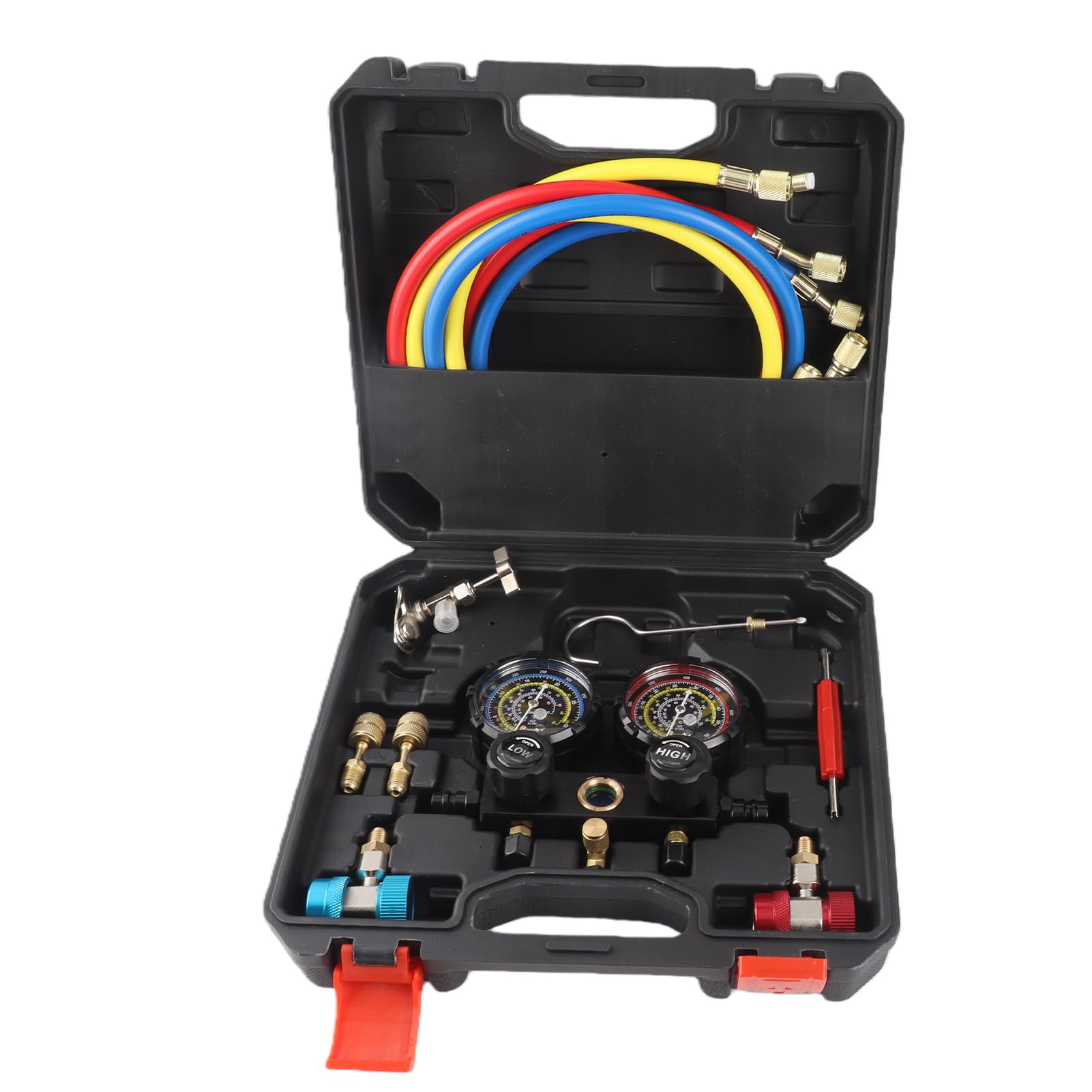 Kit de manómetro de CA R410A, medidor de refrigerante preciso y fiable para el mantenimiento del hogar y el coche, metal ABS, 1 juego