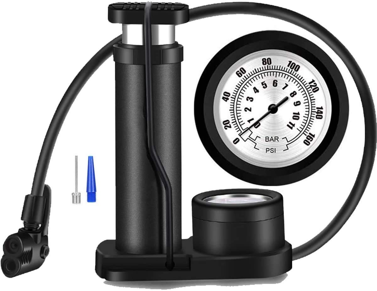 SHRADDHA SABURI™ Portable High Pressure Foot Air Pump Heavy Compressor Cylinder with Pressure Gauge Floor Pump for Motorbike, for Cars, Bicycle, Football, Cycle Pump, Black (B09DL1MX3C) Amazon Price History, Amazon Price Tracker