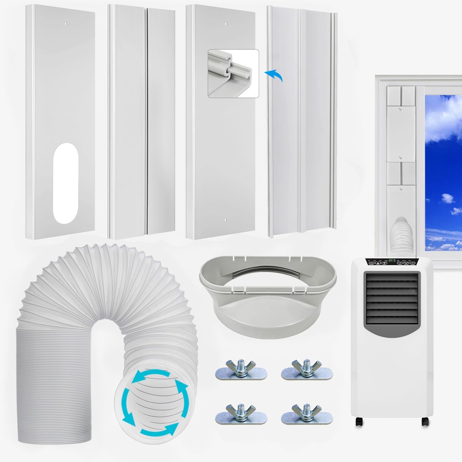 Foancie Upgraded Portable Air Conditioner Window Vent Kit with 5.9