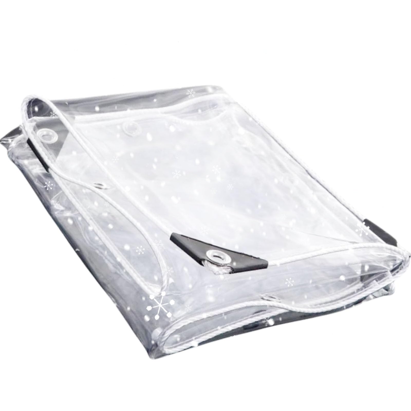 Telone Trasparente per Esterni 150 x 220 cm Antistrappo Impermeabile, Telo di Copertura in PVC Telo Occhiellato Rinforzato per Rimessaggi Tende Balconi Coperture, trasparente