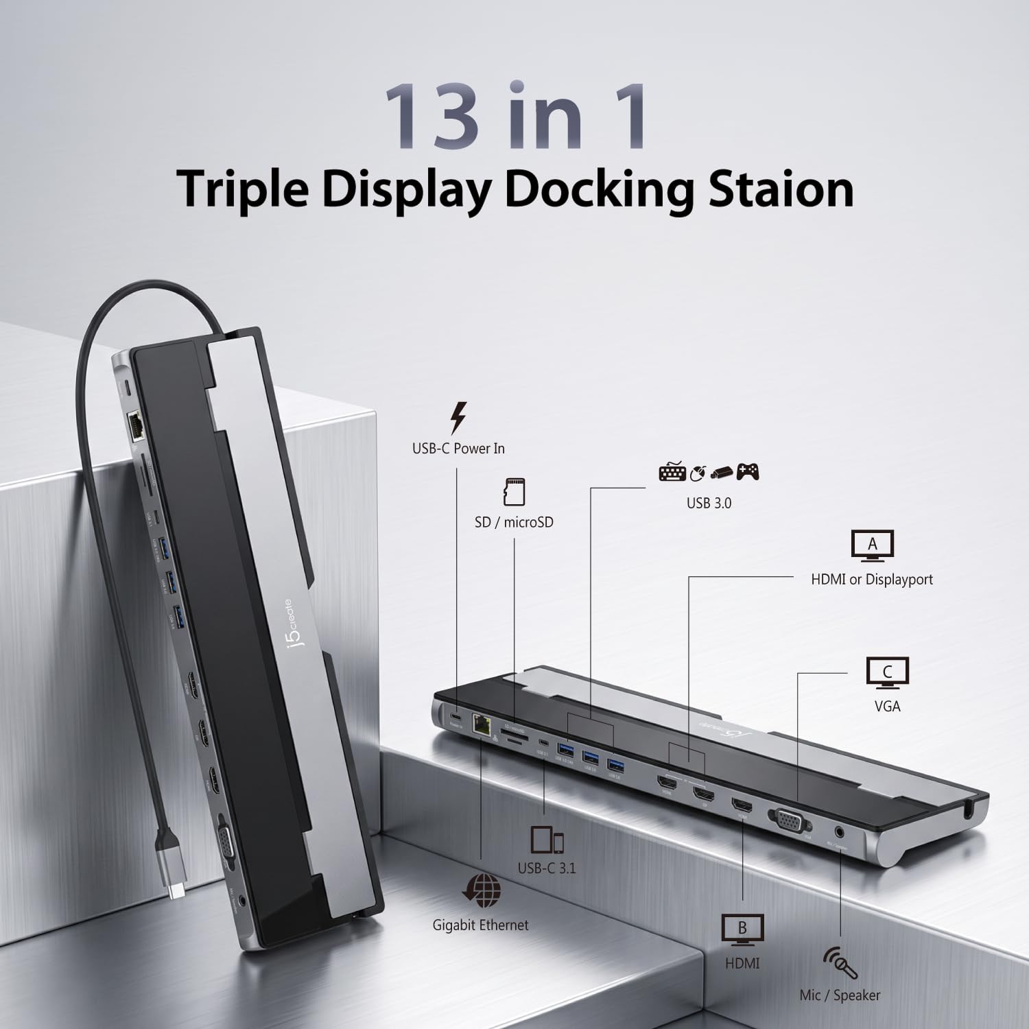 Amazon.co.jp: j5create USB Cドッキングステーション - 最大3つの
