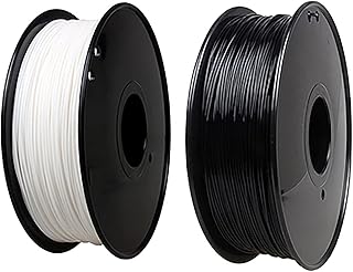 Yimihua PC filament 3D printing filament 1.75mm polycarbonate PC filament, environmentally friendly high temperature resistant PC material 1kg bobbin, black and white, 2 rolls in total
