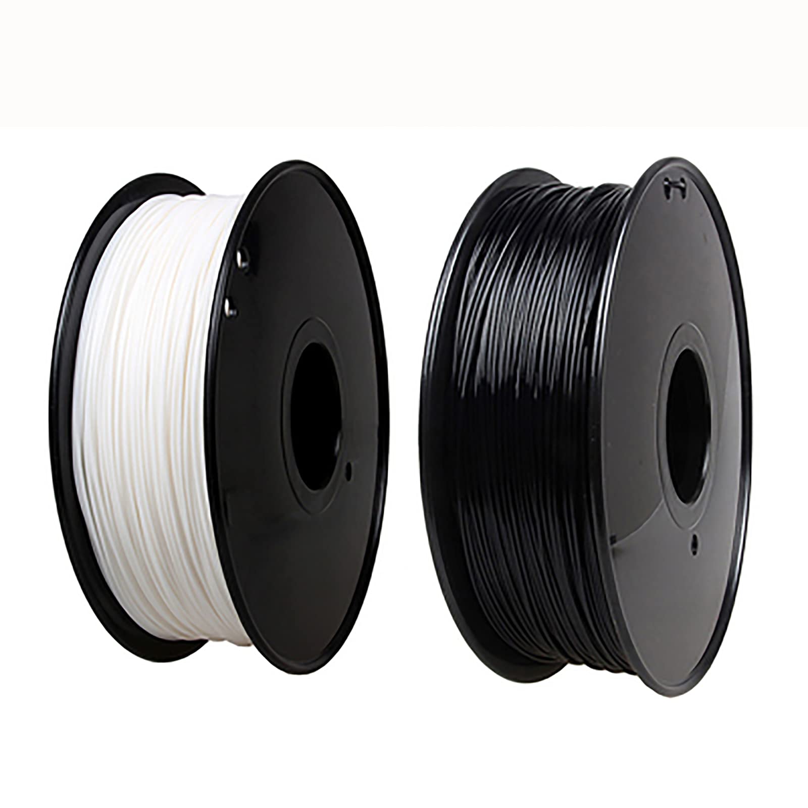 Filament PC 3D filament do drukowania 1,75 mm włókno poliwęglanowe, przyjazny dla środowiska odporny na wysoką temperaturę materiał PC 1 kg szpulki, czarno-biały, łącznie 2 rolki
