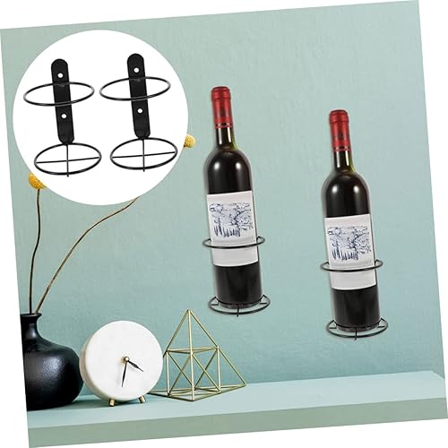 Miniatura 2 de Luxshiny 4 soportes modernos para botellas de vino montados en la pared, exhibición de metal resistente para el hogar, bar, cocina, restaurantes,