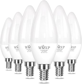 E14 Led Light Bulb Warm White (40W Equivalent), 500 Lumen 5W Small Screw Light Bulbs for Lamps, 3000K SES LED Candle Lightbulbs, Non-dimmable, Pack of 6 [Energy Class F]