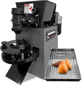 Máquina de Fazer Salgados Automática, 220V, 7g a 150g, 40kg/hora, 3 Motores, com Escorredor de Óleo Inox