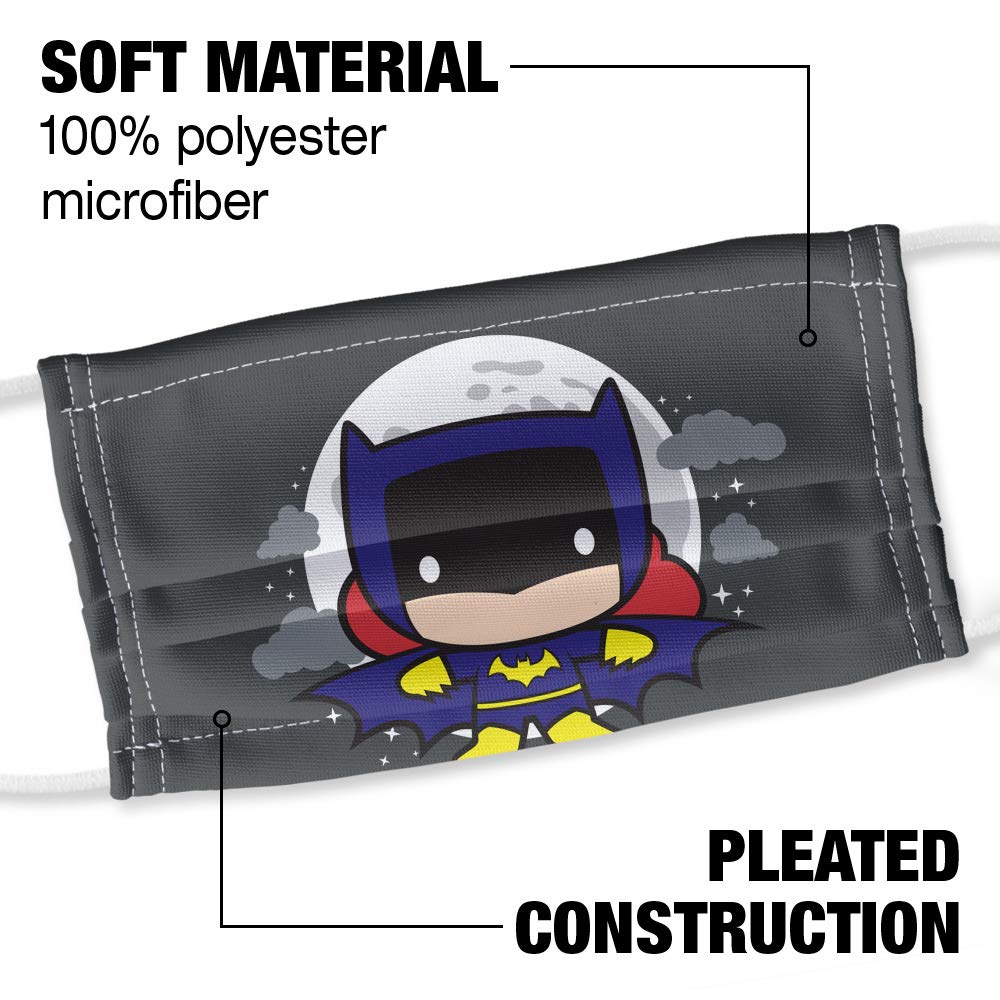 Popfunk Batgirl Chibi 1-Ply Reusable Face Mask Covering with Adjustable Nose Wire, Unisex