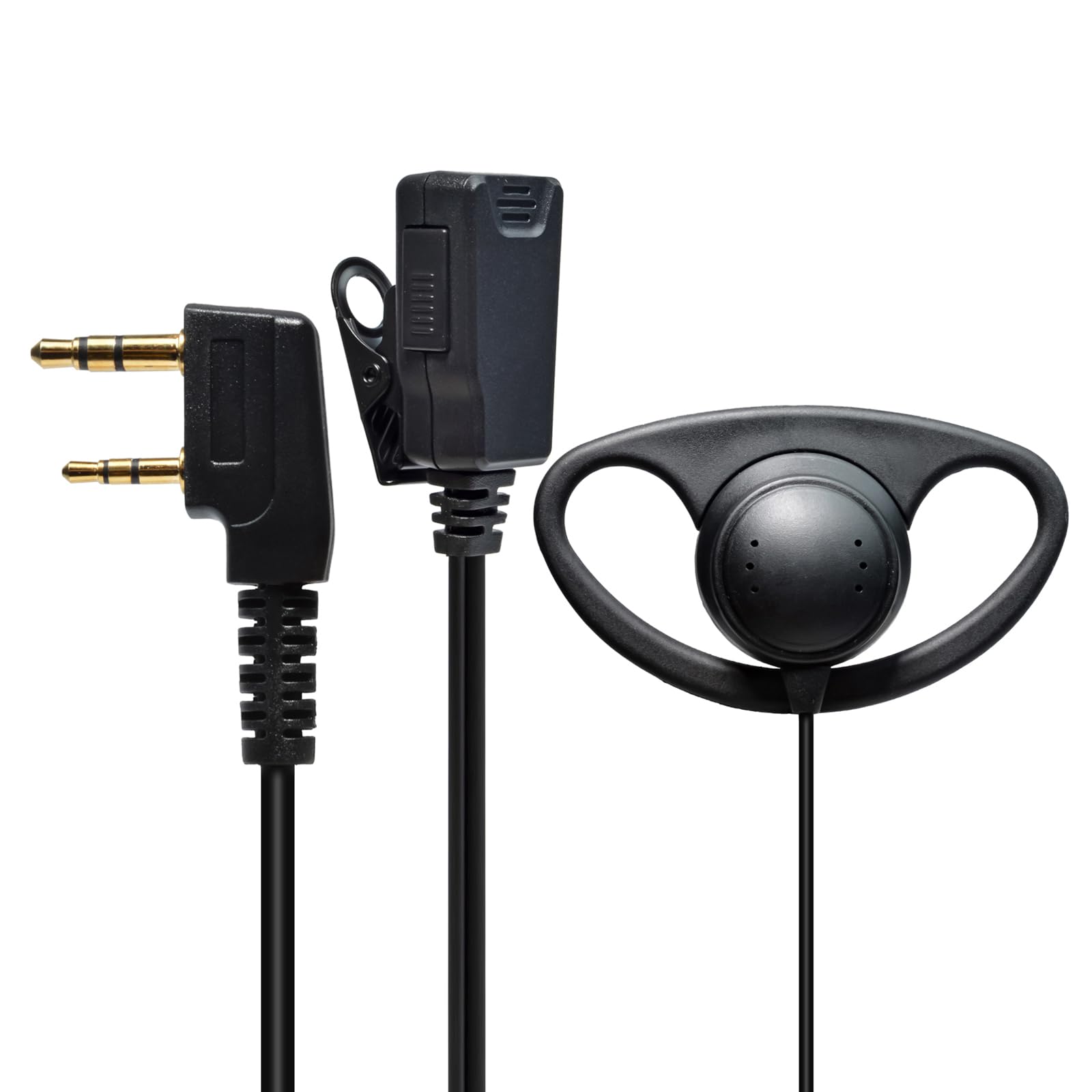 Słuchawki Walkie Talkie z mikrofonem, 2-pinowy zestaw słuchawkowy z PTT, kompatybilne z Kenwood eSnic Retevis Baofeng UV-5R Radio Ear Piece dla ochroniarza (kształt D, 10 sztuk)