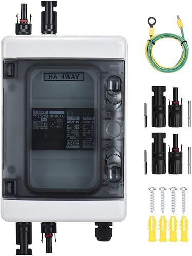 Miniatura 9 de DIHOOL Interruptor de desconexión solar 40Amp DC Disyuntor con protector de sobretensiones PV Combiner Box para panel solar 2 en 2 salidas