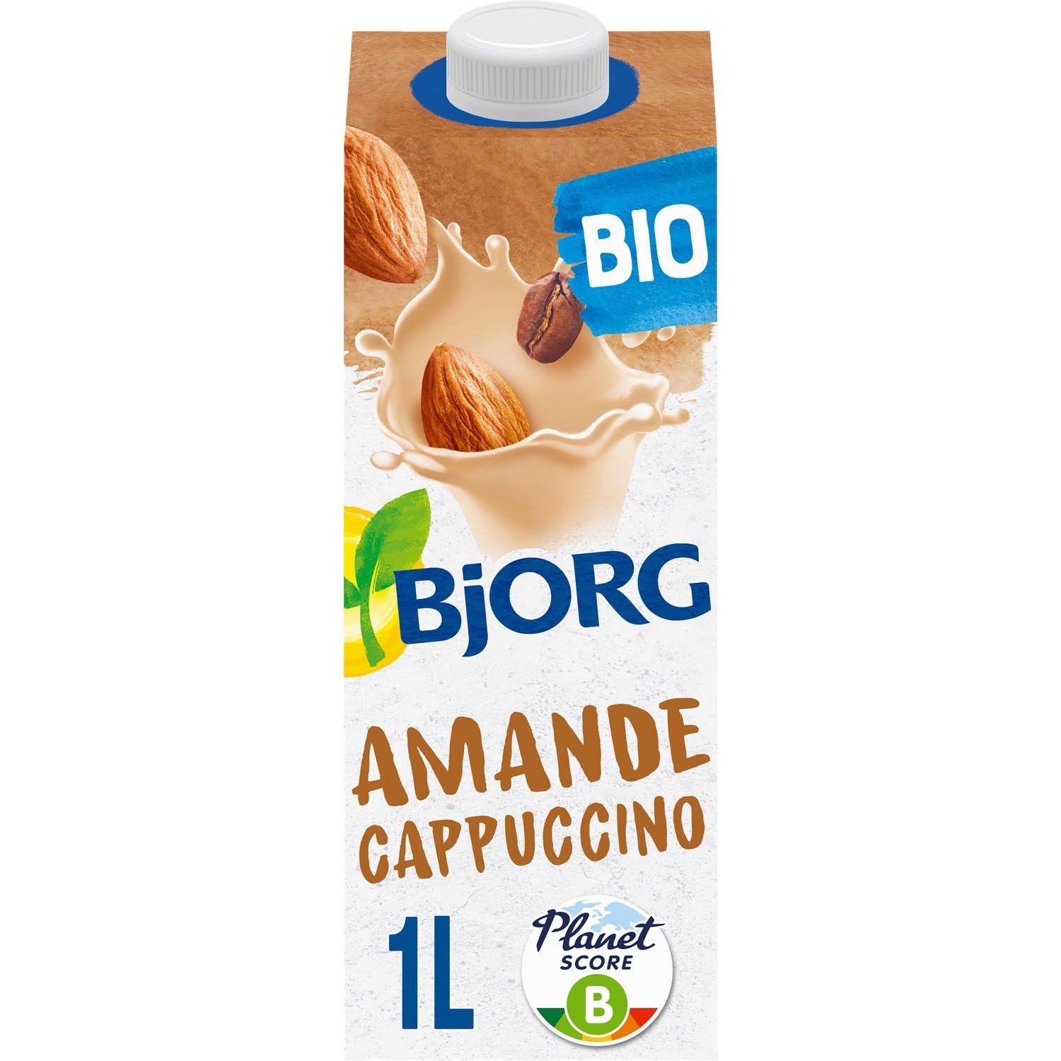 BJJORG – Boisson Végétale Bio Amande Cappuccino, Texture Onctueuse et Saveur Intense (Brique 1 L) - Le lot de 3