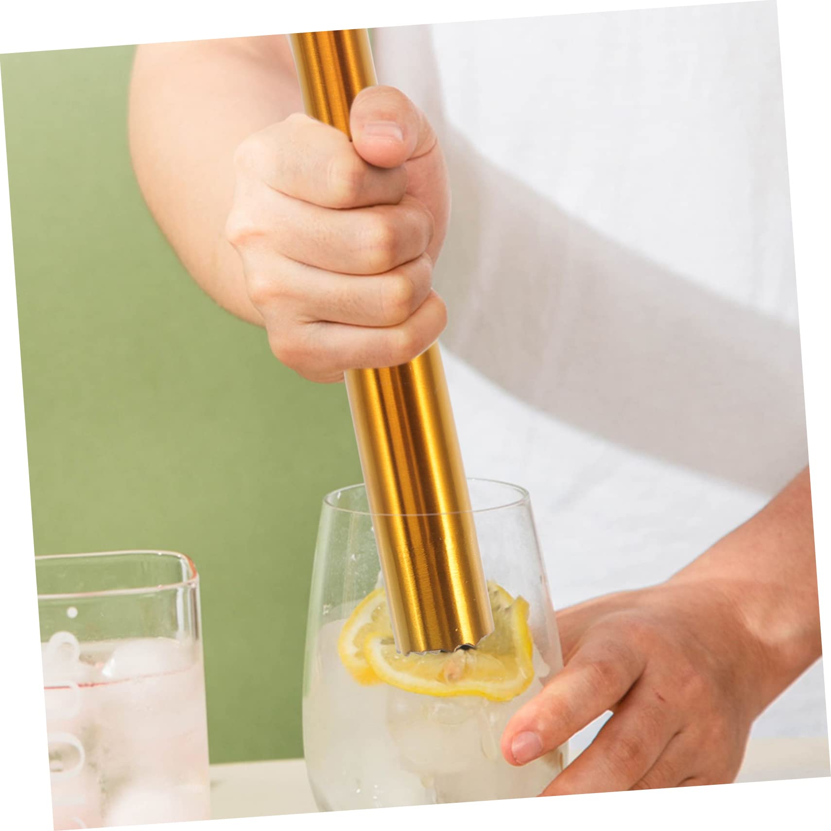 Unomor Ergonomic Handle Muddler Ice Safety Picks Lemon Rolling Pin for Bar Accessories Sturdy and Easy to Operate for Home Use